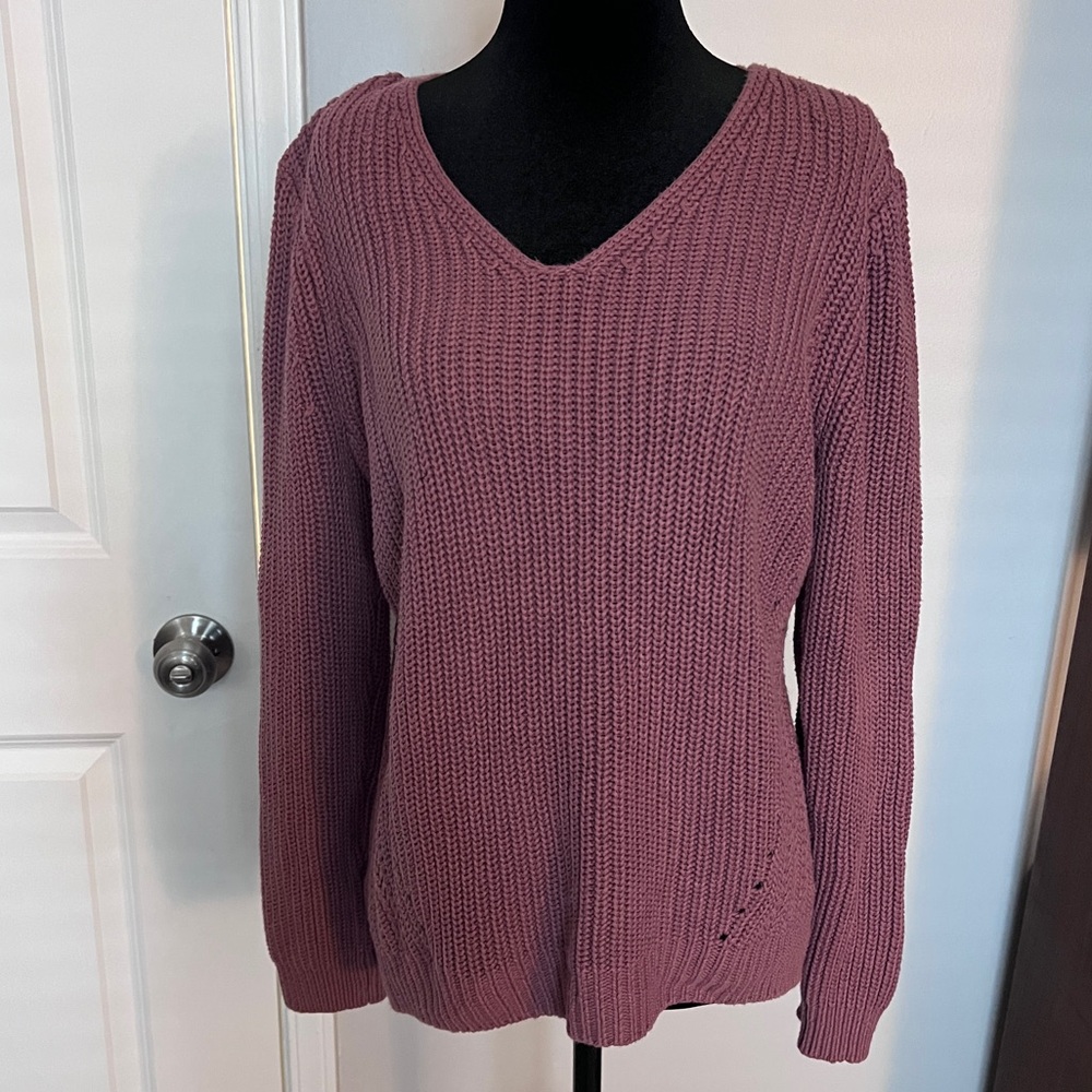 LOFT V-Neck Sweater Dusty Rose